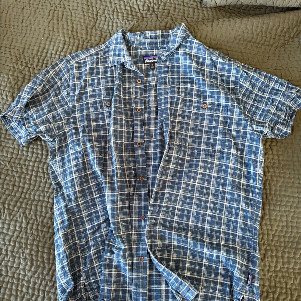 Patagonia Casual Blue Checkered Shirt